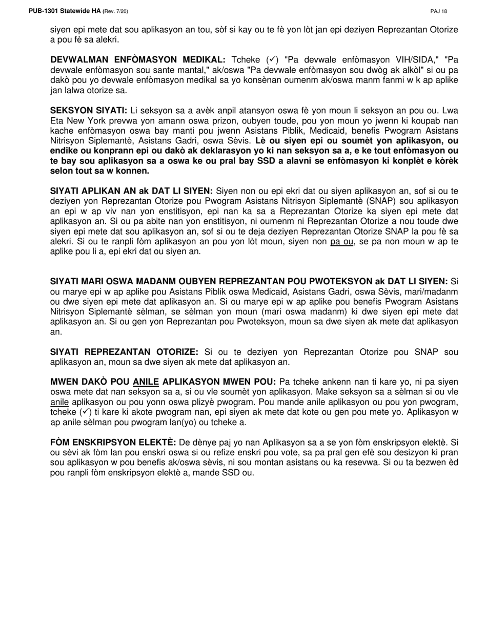 Instructions for Form LDSS-2921 New York State Application for Certain Benefits and Services - New York (Haitian Creole), Page 19