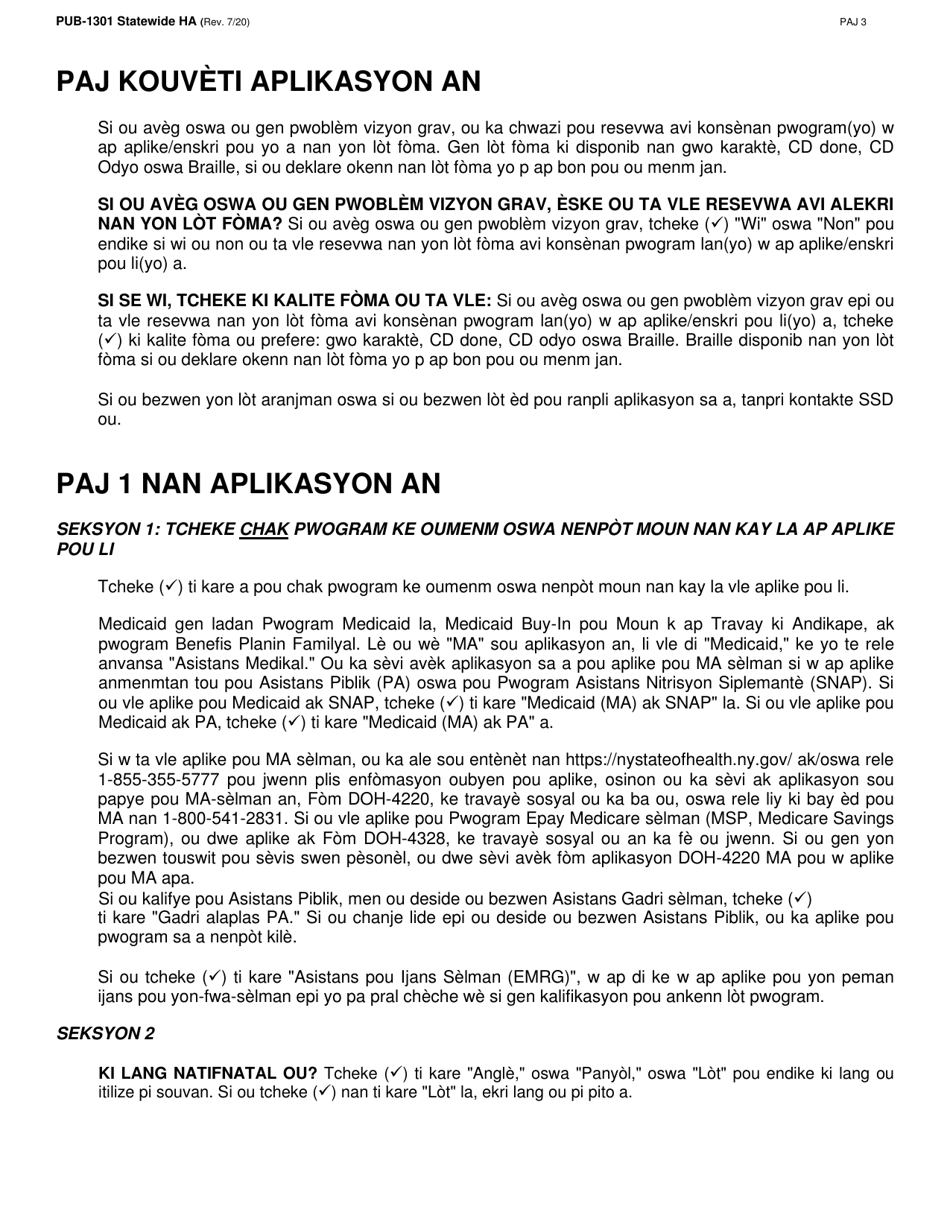 Instructions for Form LDSS-2921 New York State Application for Certain Benefits and Services - New York (Haitian Creole), Page 4