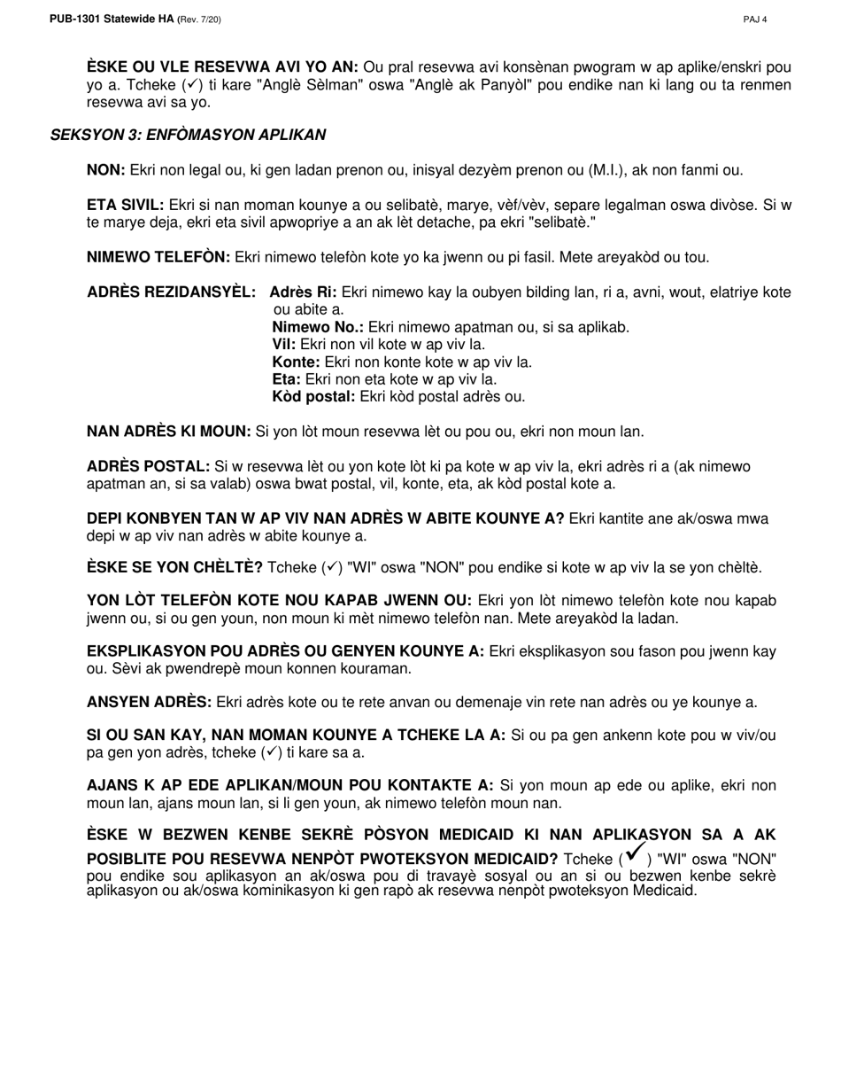 Instructions for Form LDSS-2921 New York State Application for Certain Benefits and Services - New York (Haitian Creole), Page 5