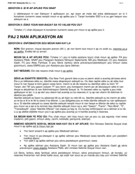Instructions for Form LDSS-2921 New York State Application for Certain Benefits and Services - New York (Haitian Creole), Page 6