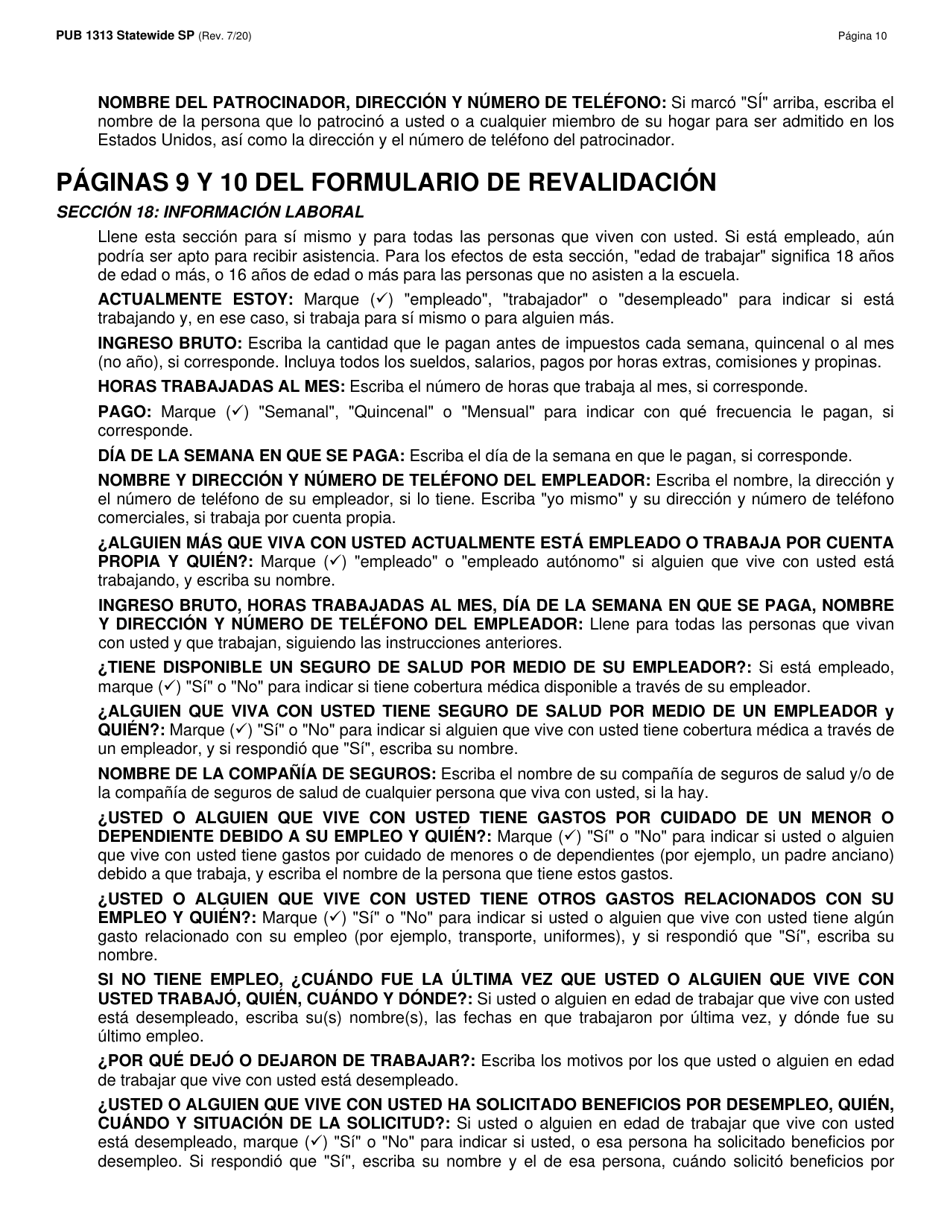 Instrucciones para Formulario LDSS-3174 Formulario De Revalidacion Para Ciertos Subsidiosy Servicios Del Estado De Nueva York - New York (Spanish), Page 11