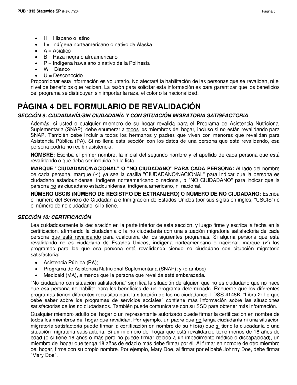 Instrucciones para Formulario LDSS-3174 Formulario De Revalidacion Para Ciertos Subsidiosy Servicios Del Estado De Nueva York - New York (Spanish), Page 7