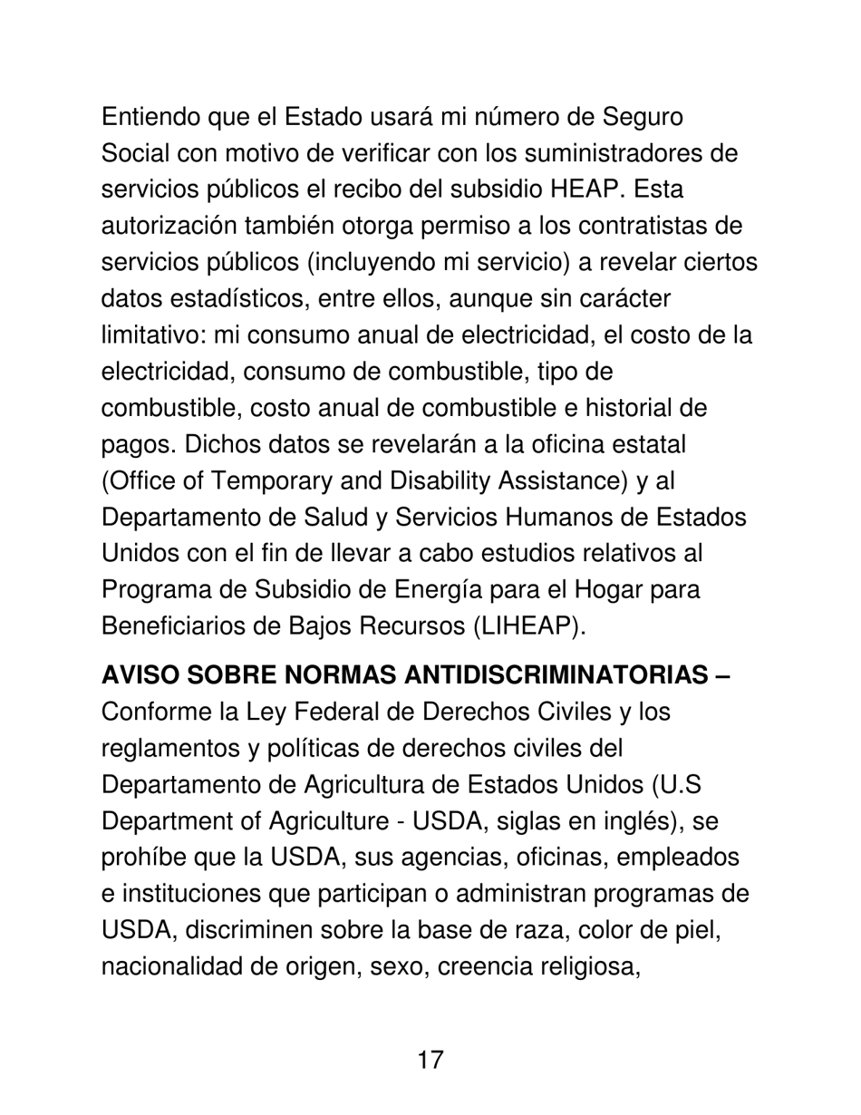 Instrucciones para Formulario LDSS-4826 LP Programa De Asistencia Nutricional Suplementaria (Snap) Solicitud / Revalidacion - New York (Spanish), Page 17