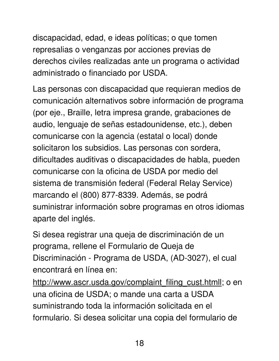 Instrucciones para Formulario LDSS-4826 LP Programa De Asistencia Nutricional Suplementaria (Snap) Solicitud / Revalidacion - New York (Spanish), Page 18
