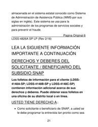 Instrucciones para Formulario LDSS-4826 LP Programa De Asistencia Nutricional Suplementaria (Snap) Solicitud/Revalidacion - New York (Spanish), Page 21