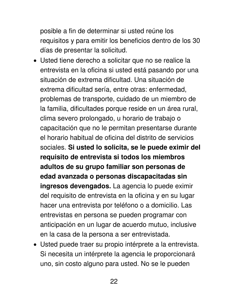 Instrucciones para Formulario LDSS-4826 LP Programa De Asistencia Nutricional Suplementaria (Snap) Solicitud / Revalidacion - New York (Spanish), Page 22