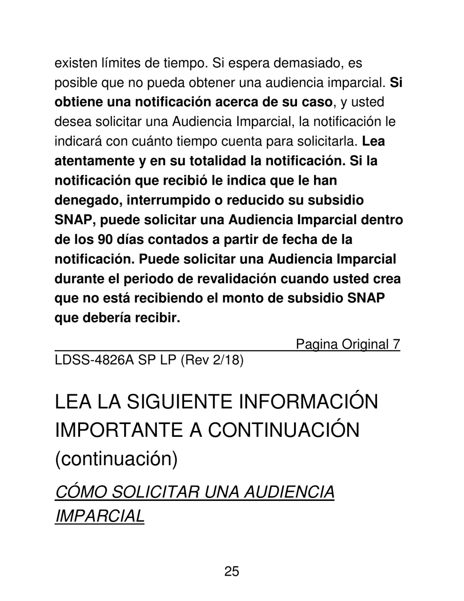 Instrucciones para Formulario LDSS-4826 LP Programa De Asistencia Nutricional Suplementaria (Snap) Solicitud / Revalidacion - New York (Spanish), Page 25