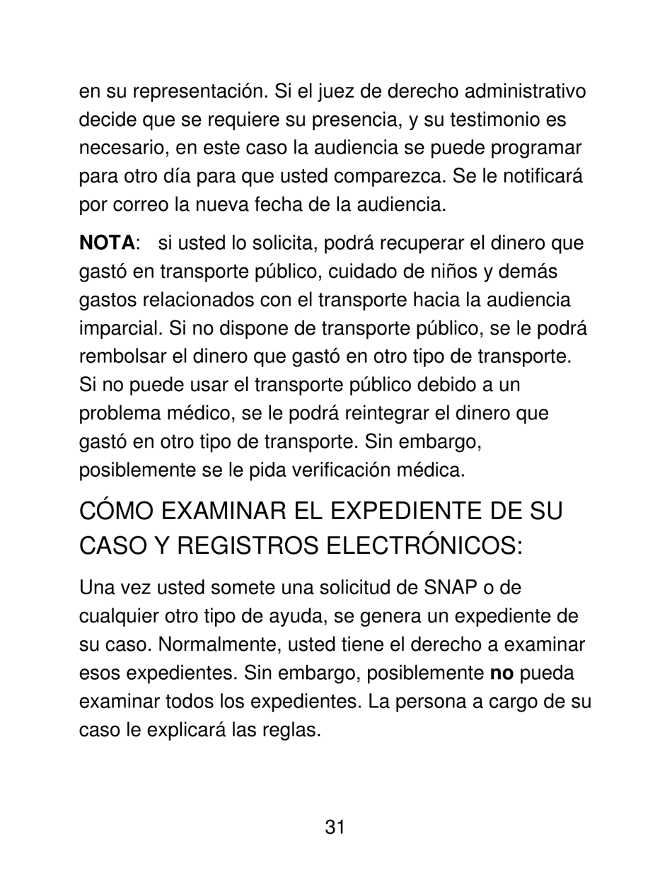 Instrucciones para Formulario LDSS-4826 LP Programa De Asistencia Nutricional Suplementaria (Snap) Solicitud / Revalidacion - New York (Spanish), Page 31