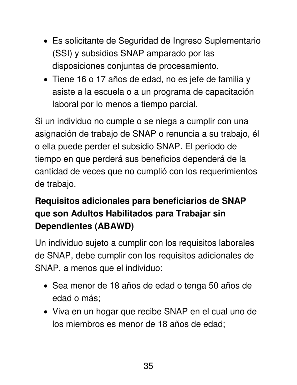 Instrucciones para Formulario LDSS-4826 LP Programa De Asistencia Nutricional Suplementaria (Snap) Solicitud / Revalidacion - New York (Spanish), Page 35