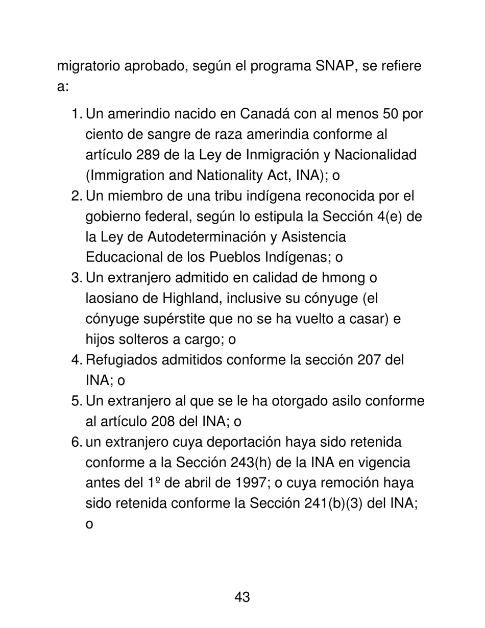 Instrucciones para Formulario LDSS-4826 LP Programa De Asistencia Nutricional Suplementaria (Snap) Solicitud / Revalidacion - New York (Spanish), Page 43