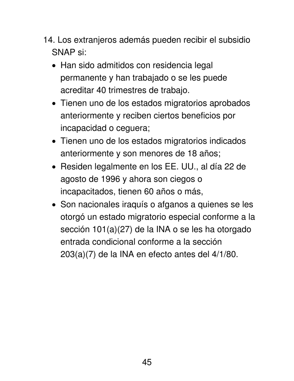 Instrucciones para Formulario LDSS-4826 LP Programa De Asistencia Nutricional Suplementaria (Snap) Solicitud / Revalidacion - New York (Spanish), Page 45