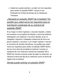 Instrucciones para Formulario LDSS-4826 LP Programa De Asistencia Nutricional Suplementaria (Snap) Solicitud/Revalidacion - New York (Spanish), Page 5