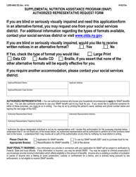 Form LDSS-4942 DD Supplemental Nutrition Assistance Program (Snap) Authorized Representative Request Form - New York