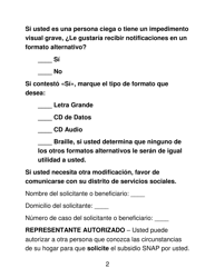 Formulario LDSS-4942 LP Formulario De Peticion De Representante Autorizado - Programa De Asistencia Nutricional Suplementaria (Snap) - New York (Spanish), Page 2