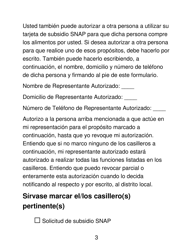 Formulario LDSS-4942 LP Formulario De Peticion De Representante Autorizado - Programa De Asistencia Nutricional Suplementaria (Snap) - New York (Spanish), Page 3