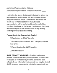 Form LDSS-4942 LP Supplemental Nutrition Assistance Program (Snap) Authorized Representative Request Form - New York, Page 3