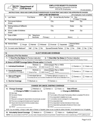 Form PS-404 Health Insurance Transaction Form for NYS &amp; Pe Employees - New York