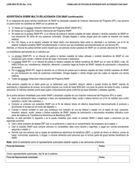 Formulario LDSS-4942 DD Formulario De Peticion De Representante Autorizado - Programa De Asistencia Nutricional Suplementaria (Snap) - New York (Spanish), Page 2