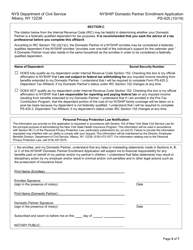 Form PS-425 Nyship Domestic Partner Enrollment Application - New York, Page 3