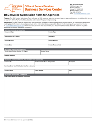&quot;Bsc Invoice Submission Form for Agencies&quot; - New York
