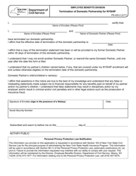 Document preview: Form PS-425.4 Termination of Domestic Partnership for Nyship - New York