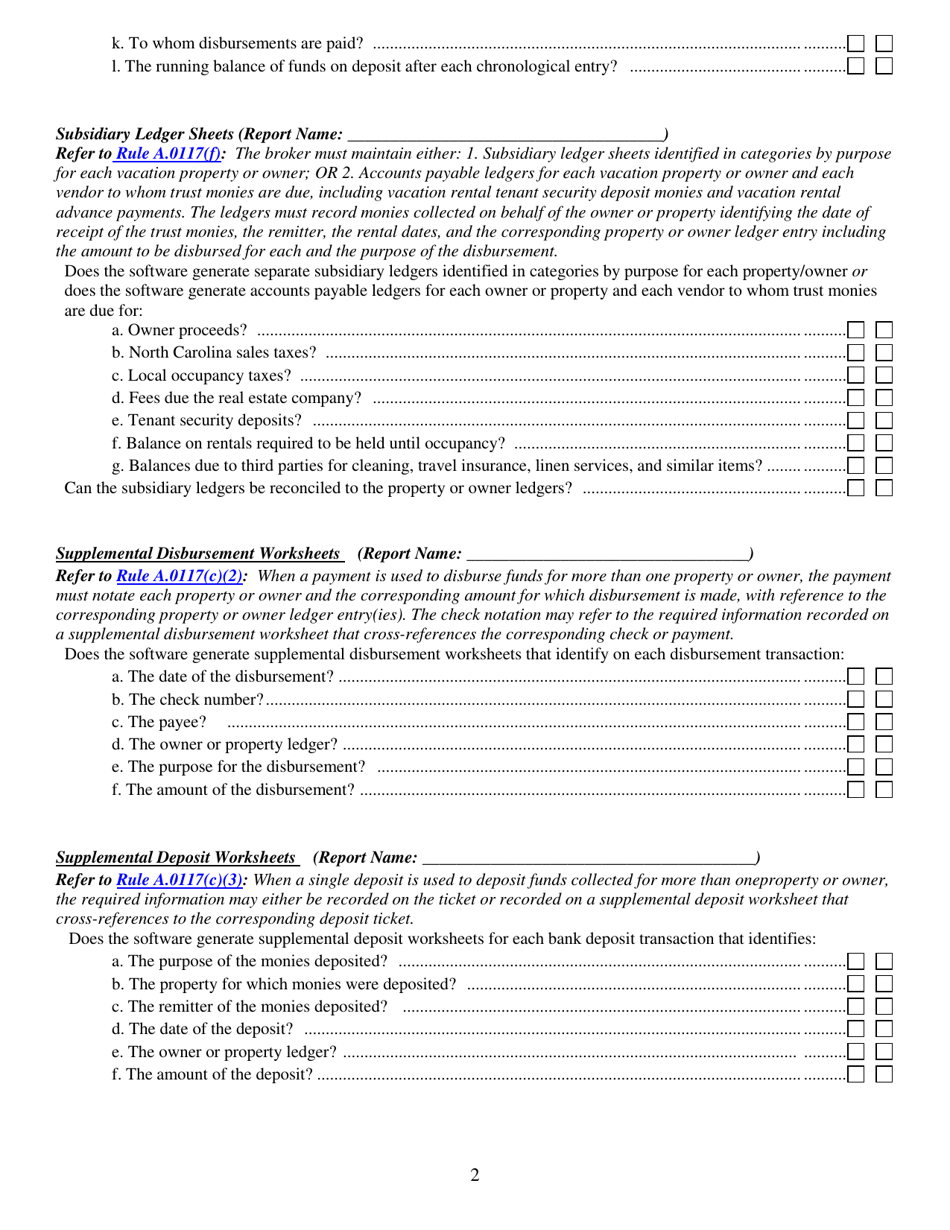 Broker Software Evaluation for Resort Rental Management Accounting - North Carolina, Page 2