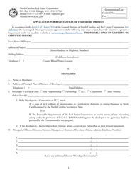 Form REC1.38 Application for Registration of Time Share Project - North Carolina, Page 2