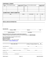 Latent Evidence Submission Form - New York, Page 2