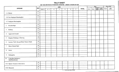 Form DCJS1992 Tally Sheet - New York, Page 2