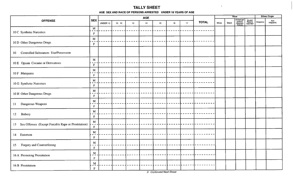Form DCJS1992 Tally Sheet - New York, Page 3