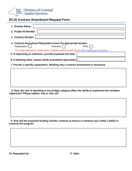 Document preview: Dcjs Contract Amendment Request Form - New York