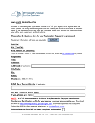 Document preview: Gms User Registration - New York