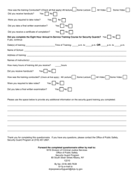 Security Guard Training Questionnaire - New York, Page 2
