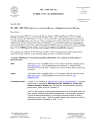 Tdd Surcharge for Assistance to Persons With Impaired Speech or Hearing Report Form - Nevada