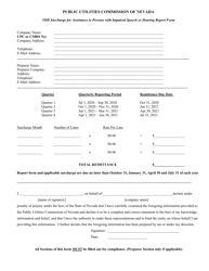 Tdd Surcharge for Assistance to Persons With Impaired Speech or Hearing Report Form - Nevada, Page 3