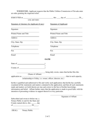 Discontinuance of Service Request Form - Nevada, Page 2