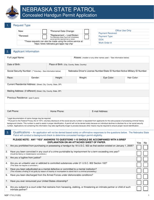 Form NSP1710  Printable Pdf