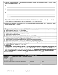 Form NSP451 Explosive Use Permit Application - Nebraska, Page 3