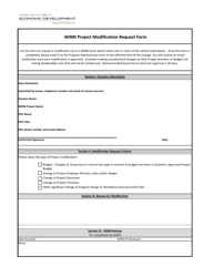 Document preview: Winn Project Modification Request Form - Nevada