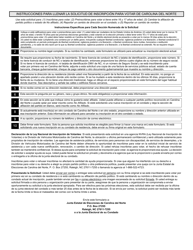 Formulario 09W Solicitud De Inscripcion Para Votar En Carolina Del Norte - North Carolina (Spanish), Page 2