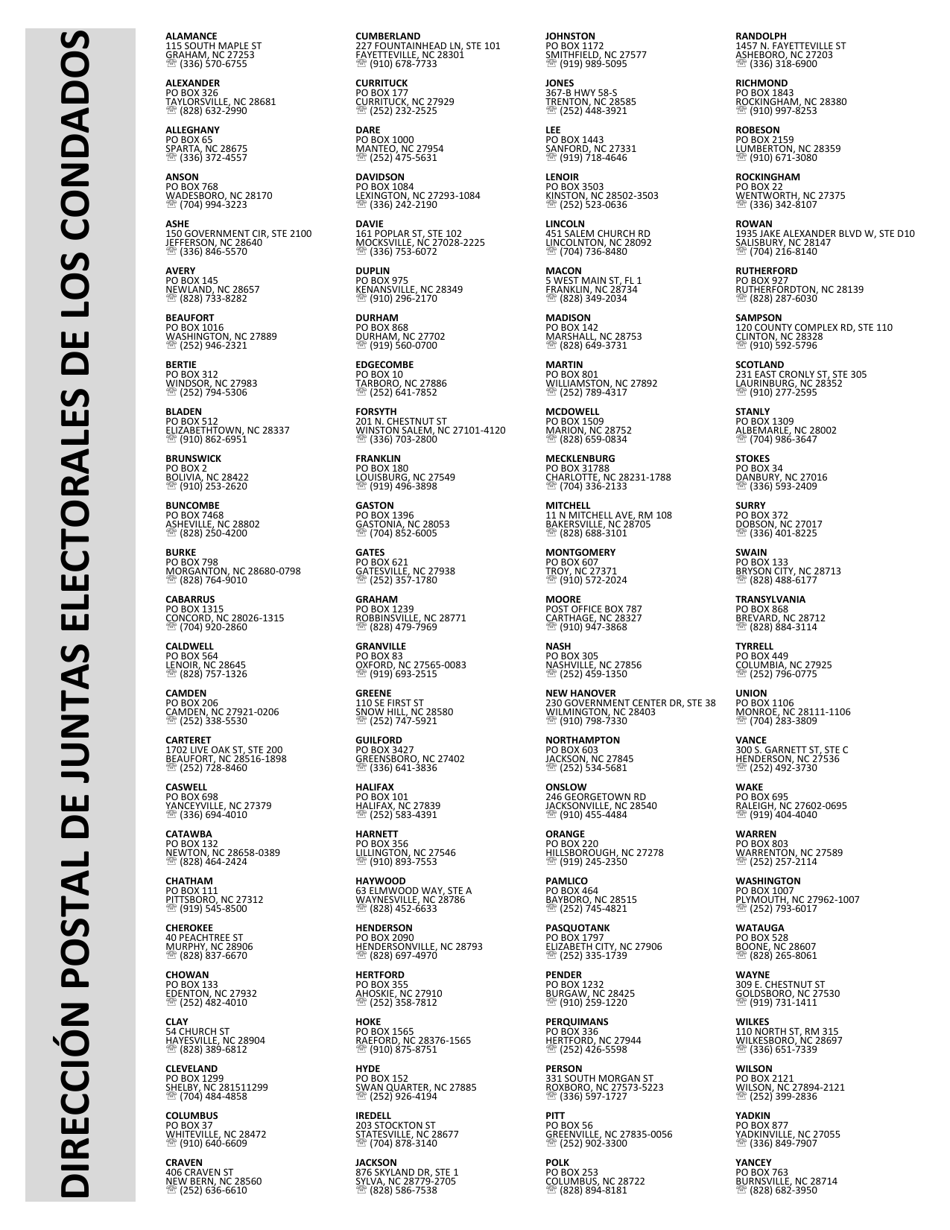 Formulario 09W Solicitud De Inscripcion Para Votar En Carolina Del Norte - North Carolina (Spanish), Page 3