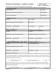 Document preview: Form CRO-2100A Statement of Organization - Candidate Committee - North Carolina