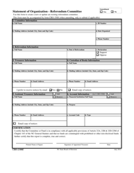 Document preview: Form CRO-2100E Statement of Organization - Referendum Committee - North Carolina