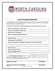 Document preview: Form CRO-6100 Loan Proceeds Statement - North Carolina