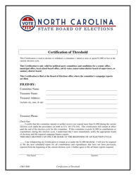 Document preview: Form CRO-3600 Certification of Threshold - North Carolina