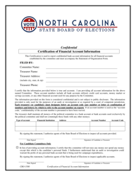 Form CRO-3500 Certification of Financial Account Information - North Carolina