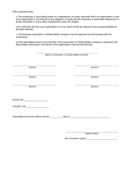 Application for an Organization License (Corporation or Limited Liability Company) of a Salesperson, Broker Associate and, Beginning August 1, 2019, Broker - North Dakota, Page 2