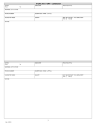 Employment Application - Nevada, Page 3