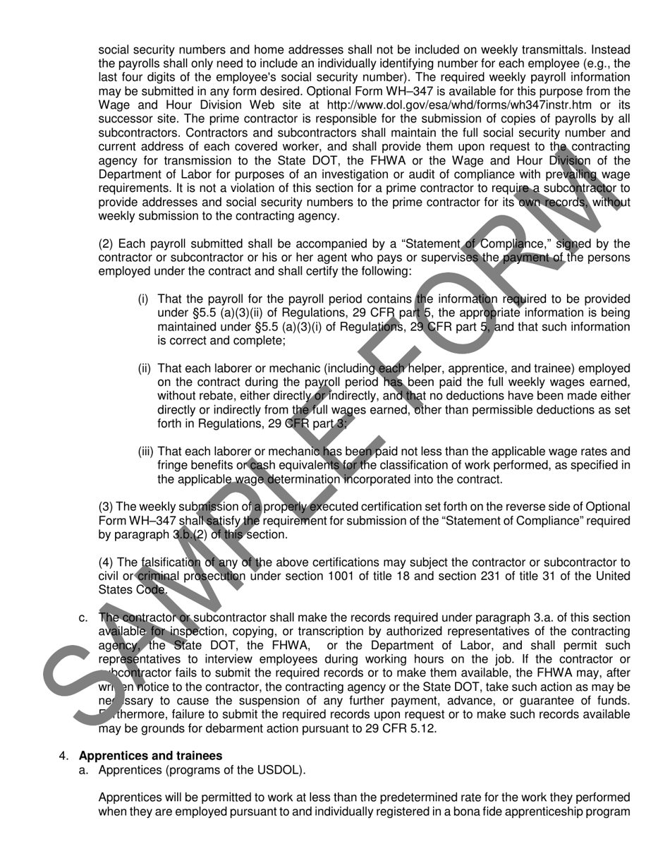 Contract and Bond Form (Federal) - Sample - Nevada, Page 10