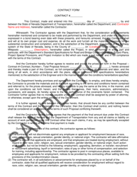 Contract and Bond Form (Federal) - Sample - Nevada